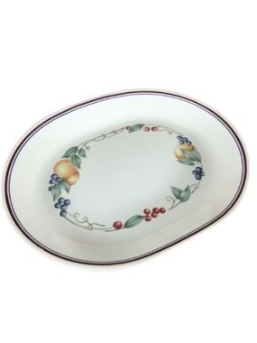 Corelle Abundance Oval Serving Plate | Fruit Pattern Platter | 10¼